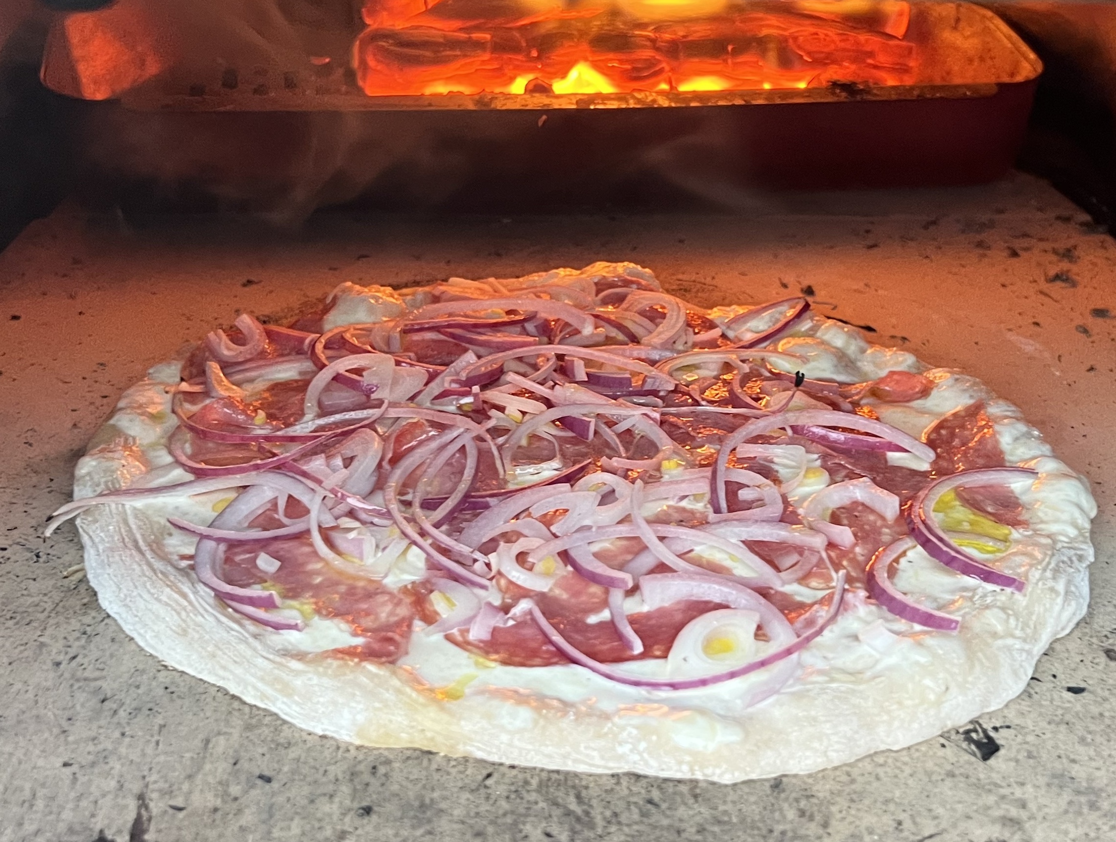 Pizza in oven